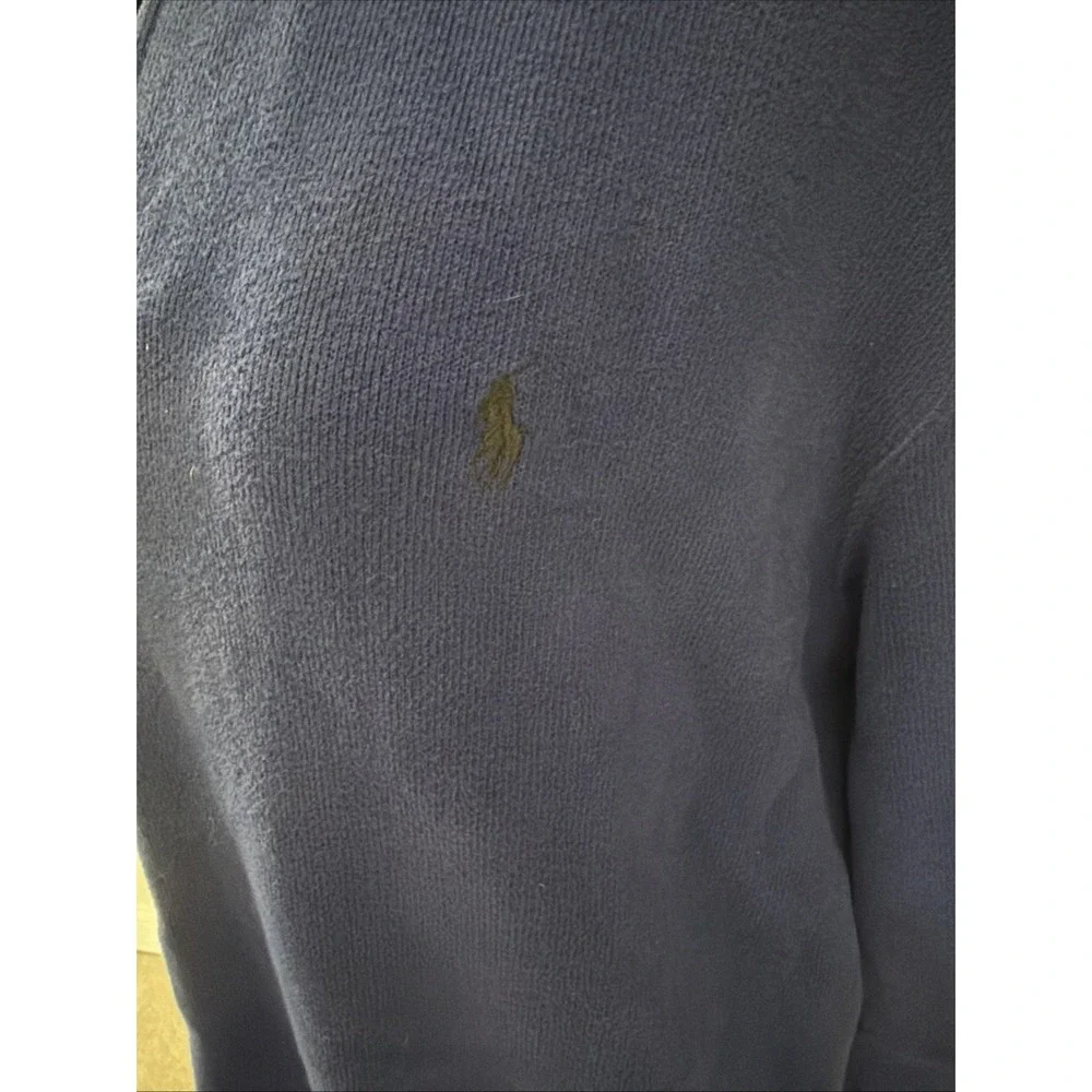 Ralph Lauren Polo Men's‎ Quarter Zip 100% Cotton Pullover Sweater Purple Large